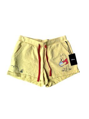 Disney Shorts Women Medium Winnie The Pooh Cuffed Shorts Lounge Casual NEW